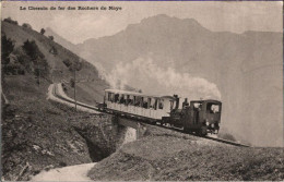 ! Alte Ansichtskarte Zahnradbahn, La Chemin De Fer Des Rochers De Naye, Waadt, Schweiz - Treinen