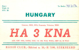 QSL Card HUNGARY Radio Amateur Station HA3KNA Y03CD Adi - Radio Amatoriale