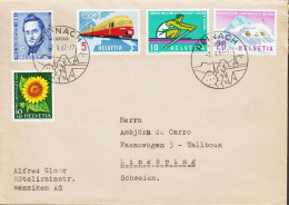 1961. HEVETIA. PRO JUVENTUTE 5+5 C Jonas Furrer And 4 Other Stamps On Cover To Sweden Cancelled REINACH 7.... - JF543611 - Cartas & Documentos