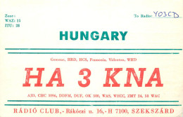 QSL Card HUNGARY Radio Amateur Station HA3KNA Y03CD Anti - Radio Amatoriale