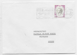 MONACO 60C SEUL LETTRE COVER MEC MONTE CARLO 6.3.1972 POUR SUISSE AU TARIF - Lettres & Documents