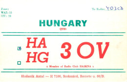 QSL Card HUNGARY Radio Amateur Station HA3OV Y03CD Ali - Radio Amatoriale