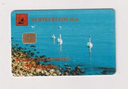 ALBANIA -   Swans And Fountain Chip Phonecard - Albanië