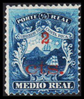 1881-1882. COSTA RICA 2 Cts Overprint On MEDIO REAL. Hinged. (Michel 6) - JF543706 - Costa Rica