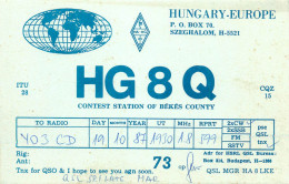 QSL Card HUNGARY Radio Amateur Station HG8Q Y03CD - Radio Amatoriale