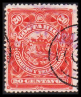 1892. COSTA RICA Coat Of Arms 20 CENTAVOS.  (Michel 33) - JF543723 - Costa Rica