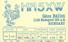 QSL Card HUNGARY Radio Amateur Station HA5XW Y03CD Geza - Radio Amateur