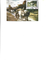 Romania -  Maximum Postcard 1977 -  Nicolae Grigorescu's Painting "Ox Carts" - Maximum Cards & Covers