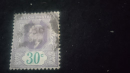 CEYLON- 1911 -25       30 C     EDWARD  VII.      DAMGALI - Sri Lanka (Ceylan) (1948-...)