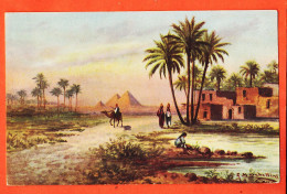 29609 / ⭐ Egypt The Pyramids Pyramides De GIZEH Illustration MARCHETTINI 1910s LEHNERT LANDROCK CAIRO N° 6 Egypte - Pirámides
