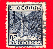 ANDORRA Sp. - Usato - 1948 - Paesaggi - Santuario Vicino Alla Cappella Meritxell - 75 - Oblitérés