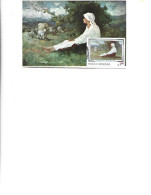 Romania -  Maximum Postcard 1977 -  Painting By Nicolae Grigorescu "Standing Shepherdess" - Cartes-maximum (CM)