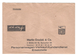 Postsache 1966 Berlin West PSchA Postsache Freistempel Publicite  Daf  Simca   Datum  Stempel   6 / 6 / 66 - Briefe U. Dokumente