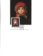 Romania -  Maximum Postcard 1968 -  Painting By Nicolae Grigorescu "Little Girl With A Red Headkerchief" - Maximum Cards & Covers