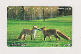JAPAN -   Red Foxes Magnetic Phonecard - Japon
