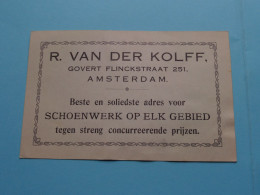 R. VAN DER KOLFF Govert Flinckstraat 251 AMSTERDAM >SCHOENWERK Voorburgwal (zie SCANS) Achterzijde OUD Krantenknipsel ! - Amsterdam