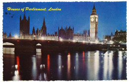 CPSM Dentelée 9 X 14  Grande Bretagne Angleterre (89) LONDON Londres Houses Of Parliament At Night  Maison Du Parlement - Houses Of Parliament