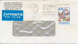 New Zealand Cover Sent Air Mail To USA Auckland 13-9-1993 Single Franked RUGBY World Cup 1991 Stamp - Brieven En Documenten