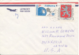 Czech Republic Air Mail Cover Sent To USA 1993 With Czech And Czechoslovakia Stamps (the Backside Of The Cover Is Damage - Storia Postale