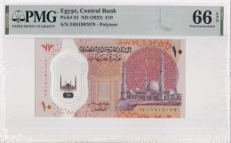 Egypt 10 Pounds 2022 P#81 PMG 66EPQ - Aegypten