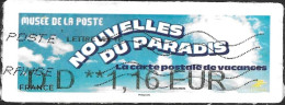 DISTRIBRIBUTEUR  VIGNETTE COURRIER - NOUVELLE DU PARADIS -  TARIF 1 1 23 - 2010-... Vignette Illustrate