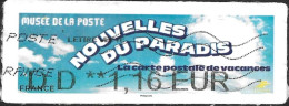 DISTRIBRIBUTEUR  VIGNETTE COURRIER - NOUVELLE DU PARADIS -  TARIF 1 1 23 - 2010-... Illustrated Franking Labels