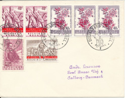 Belgium Cover Sent To Denmark 30-5-1960 Topic (hinged Marks On The Backside Of The Cover) - Cartas & Documentos