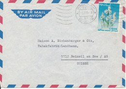Lebanon Air Mail Cover Sent To Switzerland Beyrouth 5-1-1965 Single Franked FLOWER Stamp - Liban