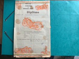 12/ Millau Rassemblement De Motocyclettes Anciennes Diplôme De Participation Au Rallye Motos Retros 4/09/1988 - Diplomi E Pagelle