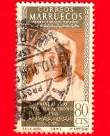 MAROCCO - Usato - Marruecos - 1955 - 30° Anniversario Ascesa Al Trono Del Califfo Moulay Hassan - 80 - Marruecos Español