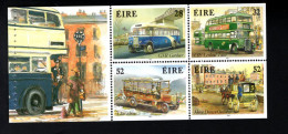 1989340853 1993 SCOTT 908A (XX) POSTFRIS MINT NEVER HINGED - BOOKLET PANE IRISH BUSES + LABEL - Ungebraucht