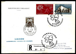RECOMMANDÉ - PLAN SCHUMANN - 1960 - DU LUXEMBOURG TAXÉ EN FRANCE -  - 1960-.... Covers & Documents
