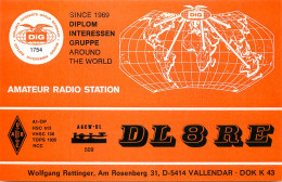 QSL Card West Germany RFG Bundesrepublik Deutschland Radio Amateur Station DL8RE - Radio Amateur