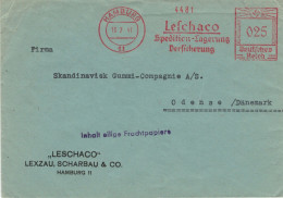 Francotyp D - Leschaco Lexzau, Scharbau & Co Spedition-Lagerung-Versicherung Hamburg 1941 > Dänemark - Zensur OKW - Macchine Per Obliterare (EMA)