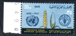 UAR EGYPT EGITTO 1963 FAO FREEDOM FROM HUNGER CAMPAIGN WHEAT CORN AND EMBLEMS 35m MNH - Ongebruikt