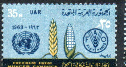 UAR EGYPT EGITTO 1963 FAO FREEDOM FROM HUNGER CAMPAIGN WHEAT CORN AND EMBLEMS 35m MH - Ongebruikt