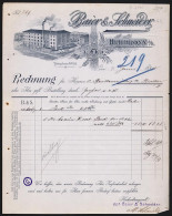 Rechnung Heilbronn 1898, Baier & Schneider, Geschäftsbücher-Fabrik, Transportkutschen Am Betriebsgelände  - Sonstige & Ohne Zuordnung