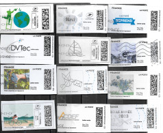 Vignettes  12  Différentes - 2010-... Illustrated Franking Labels