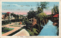 FRANCE - Reims - Vue De La Vesle Et Jardins Prise Du Pont - Vue Panoramique - Vue Sur Un Lac - Carte Postale Ancienne - Reims