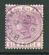 1890 Bahamas 6d Mauve Used Sg 54 - 1859-1963 Colonie Britannique