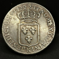 1/3 ECU DE FRANCE ARGENT LOUIS XV 1722 K BORDEAUX 26.5mm 8.05g FRANCE / SILVER - 1715-1774 Lodewijk XV