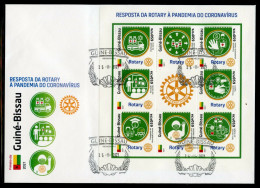 Guinea Bissau 2021, Covid, Rotary, 4val In BF In FDC - Médecine