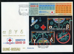 Guinea Bissau 2021, Covid, Variant, Red Cross, 4val In BF In FDC - Médecine