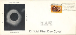 Canada FDC 10-7-1972 Total Solar Eclipse With Cachet Official First Day Cover - 1971-1980