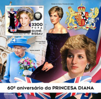 Guinea Bissau 2021, Diana, Queen Elisabeth, Coat Of Arm, BF - Francobolli