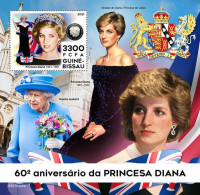 Guinea Bissau 2021, Diana, Queen Elisabeth, Coat Of Arm, BF - Briefmarken