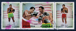 FUJEIRA 1971 POSTALLY USED STRIP HEAVYWEIGHT BOXING MOHAMED ALI Versus JOE FRAZIER - Fujeira