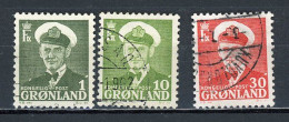 GROENLAND - FREDERIC IX - N° Yvert 19+21+23B Obli. - Gebraucht