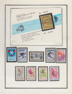 SPORT -JEUX OLYMPIQUES D'HIVER-1968-GRENOBLE- 3 Feuilles D'Expo Avec Timbres OR- TBE- - Wintersport (Sonstige)