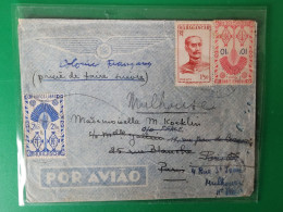 Lettre  De Madagascar Pour Paris , 3 Timbres 1947 - Madagaskar (1960-...)